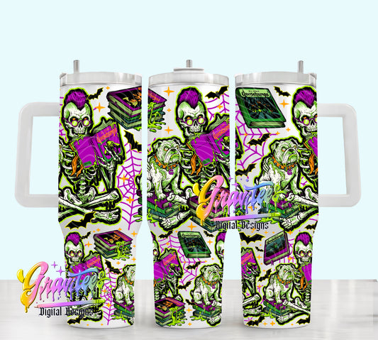 Scary Book Club 40oz Tumbler Template  Png for UVDTF or Sublimation Printing, PNG Only!