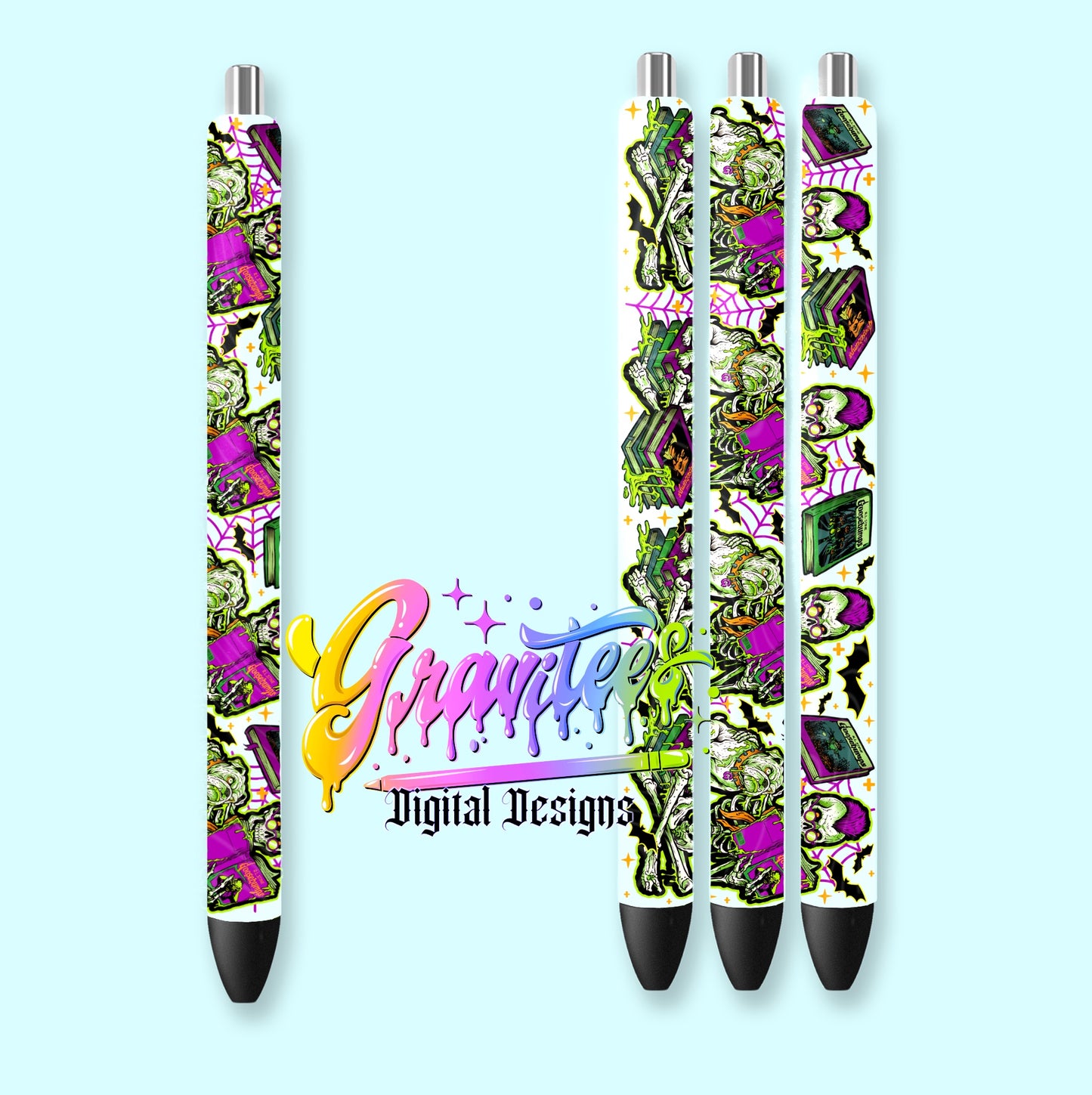 Scary Book Club Pen Wrap Template Design PNG,  for UVDTF or Sublimation Printing PNG