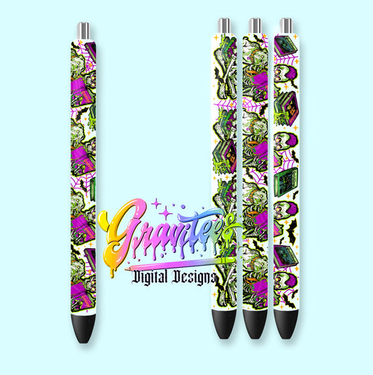 Scary Book Club Pen Wrap Template Design PNG,  for UVDTF or Sublimation Printing PNG