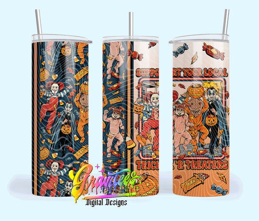 Trick Or Treaters 20oz Tumbler Template  Png for UVDTF or Sublimation Printing, PNG Only!