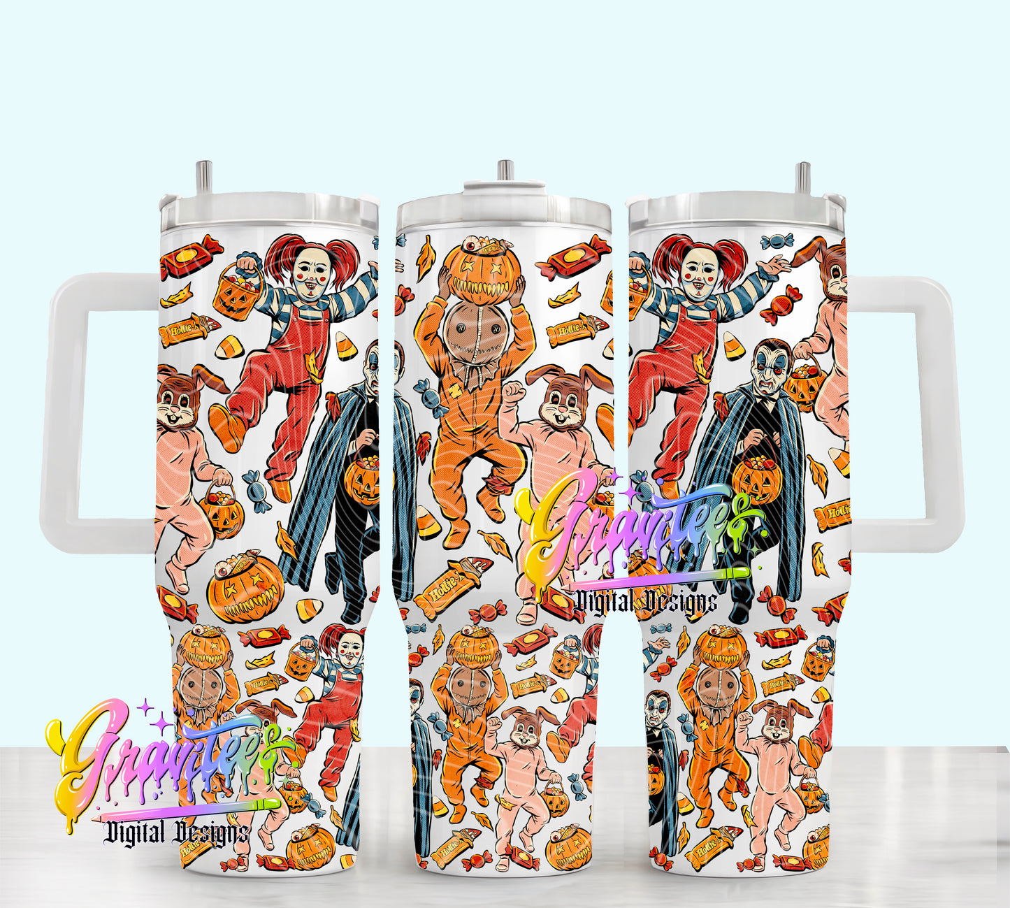 Trick Or Treaters 40oz Tumbler Template  Png for UVDTF or Sublimation Printing, PNG Only!