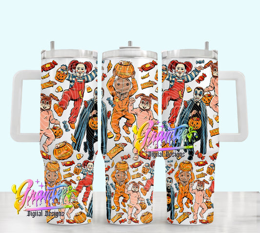 Trick Or Treaters 40oz Tumbler Template  Png for UVDTF or Sublimation Printing, PNG Only!