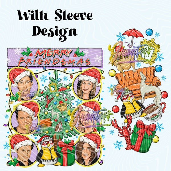 Friendsmas Design with Sleeve for DTF or Sublimation Shirt Printing, PNG Only