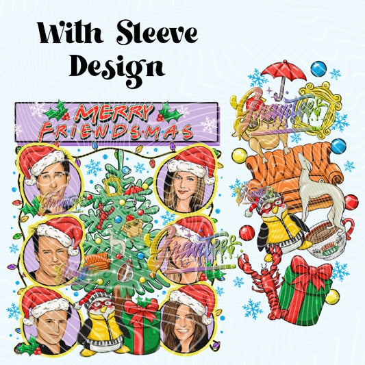 Friendsmas Design with Sleeve for DTF or Sublimation Shirt Printing, PNG Only