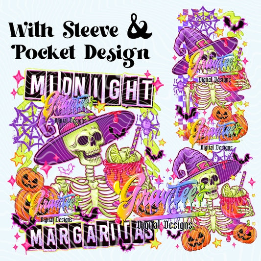 Midnight Margarita with Sleeve Design Png for DTF or Shirt Printing, PNG Only!