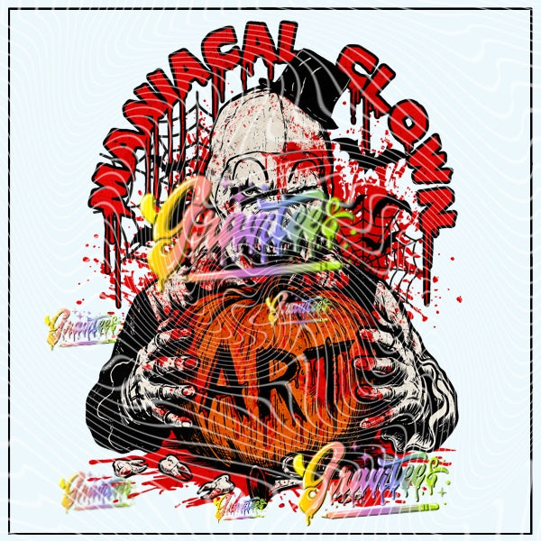 Maniacal Clown Png for DTF or Shirt Printing, PNG Only!