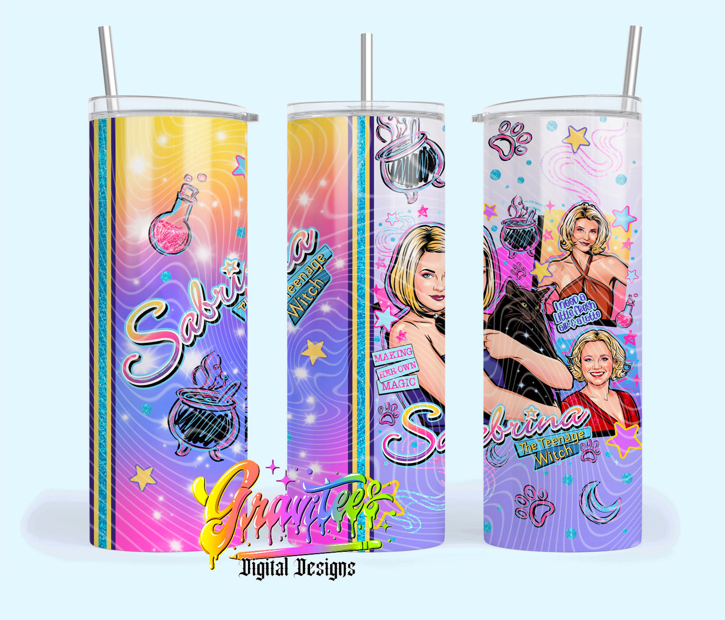 Teenage Witch 20oz Tumbler Template  Png for UVDTF or Sublimation Printing, PNG Only!