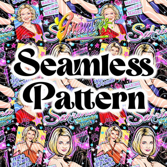 Teenage Witch Seamless Design Png for UVDTF or Sublimation Printing, PNG Only!