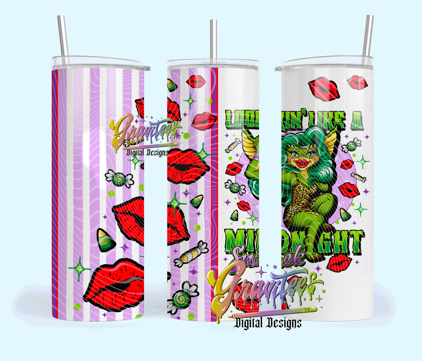 Midnight Snack 20 oz Tumbler Design for UVDTF or Sublimation Printing PNG Only!