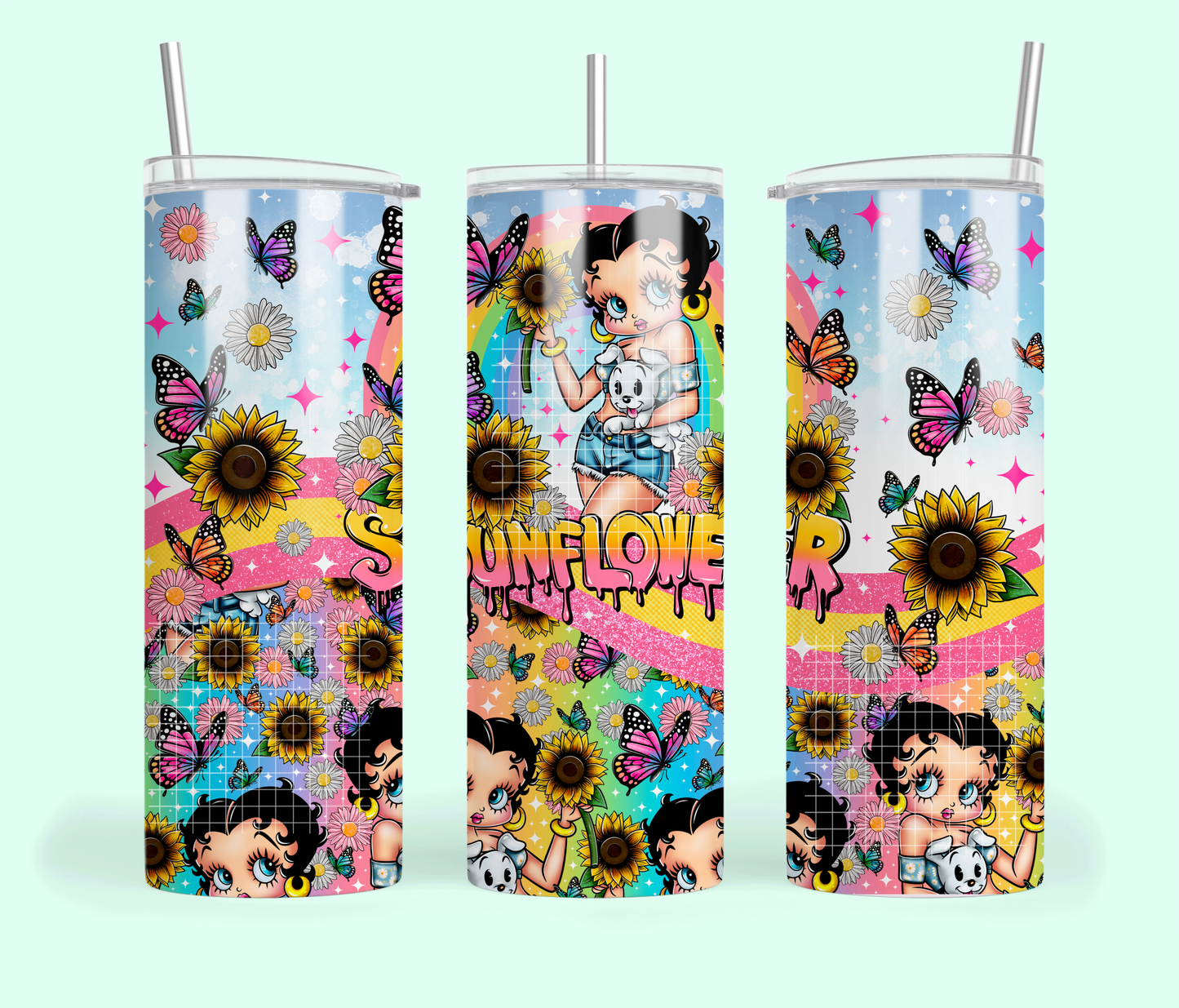 Sunflower Skinny Tumbler Design Png, Spring Clipart, Trendy Spring Clipart, Clipart for DTF or Shirt Printing, PNG Only!