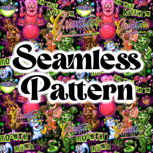Cereal Killers Seamless Design Png for DTF or Shirt Printing, PNG Only!