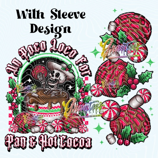 Loco For Pan & Hot Cocoa Design With Sleeve for DTF or Sublimation Shirt Printing, PNG Only