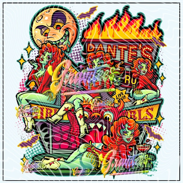Inferno Girls Png for DTF or Shirt Printing, PNG Only!