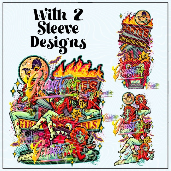 Inferno Girls Png With 2 Sleeve Designs for DTF or Shirt Printing, PNG Only!
