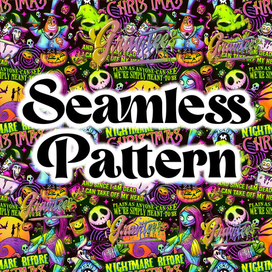NIGHTMARE Seamless Design Png for DTF or Shirt Printing, PNG Only! (Copy)