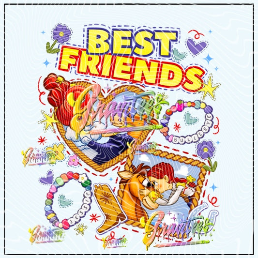 Best Friends Cowgirl Horse Png for DTF or Shirt Printing, PNG Only!