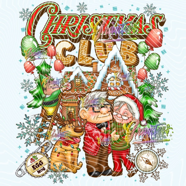 Christmas Club Design for DTF or Sublimation Shirt Printing, PNG Only