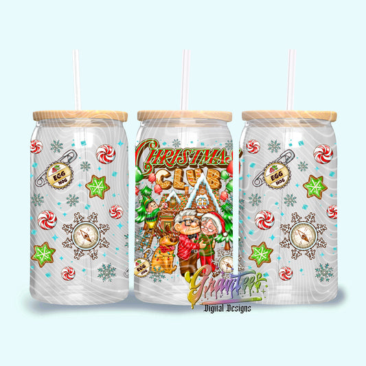 Christmas Club 16oz Tumbler Template Design PNG, Nightmare Christmas Design for UVDTF or Sublimation Printing PNG Only!