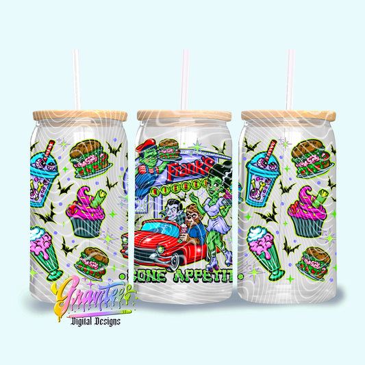 FRANKS DIE-NER 16oz Tumbler Template Design PNG,  for UVDTF or Sublimation Printing PNG Only!!
