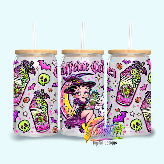 Caffeine Coven 16oz Tumbler Template  Png for UVDTF or Sublimation Printing, PNG Only!