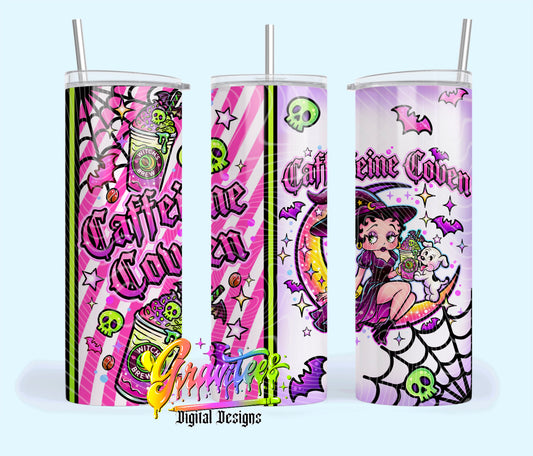 Caffeine Coven 20oz Tumbler Template  Png for UVDTF or Sublimation Printing, PNG Only!