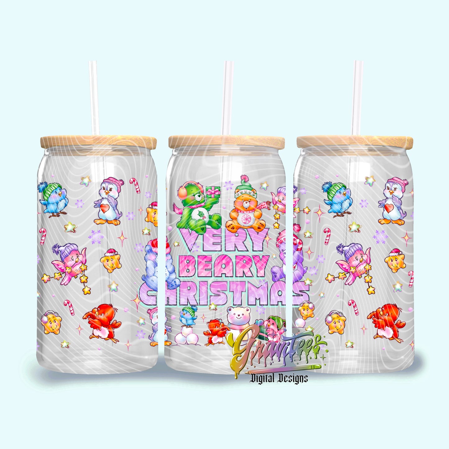 Cuties Christmas 16oz Tumbler Template Design PNG, Nightmare Christmas Design for UVDTF or Sublimation Printing PNG Only!