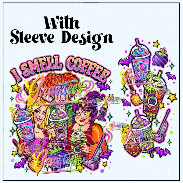 I Smell Coffee With Sleeve Design  Png for DTF or Shirt Printing, PNG Only!