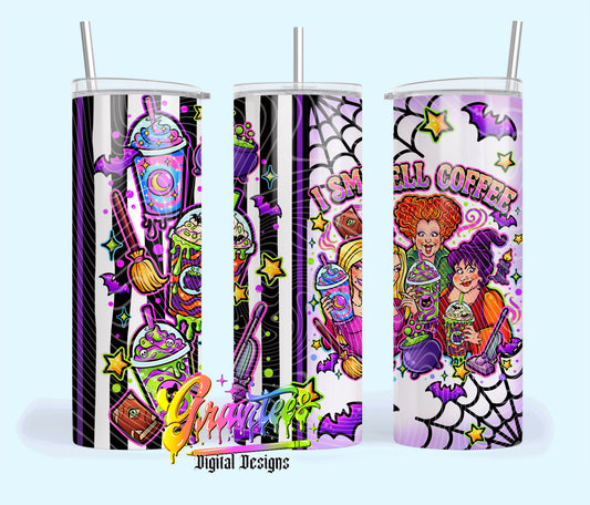 I Smell Coffee 20oz Tumbler Template  Png for UVDTF or Sublimation Printing, PNG Only!