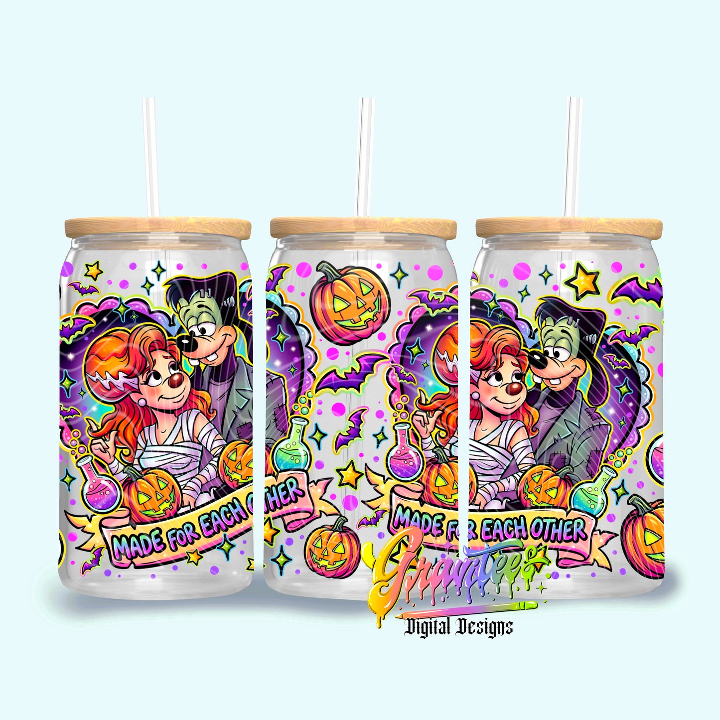 Made For Each Other 16oz Tumbler Template  Png for UVDTF or Sublimation Printing, PNG Only!