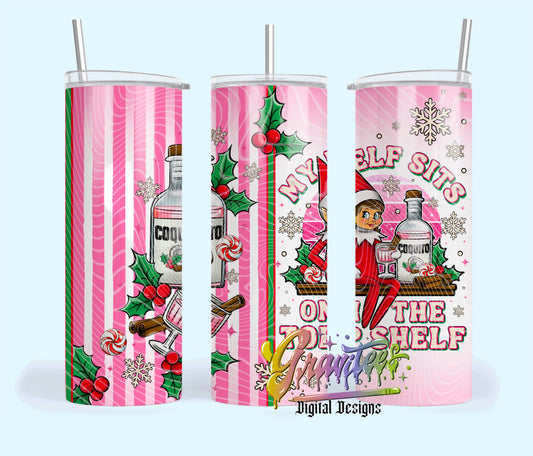 Female Elf Coquito Christmas 20oz Tumbler Template Design PNG, Elf Christmas Design for UVDTF or Sublimation Printing PNG Only!