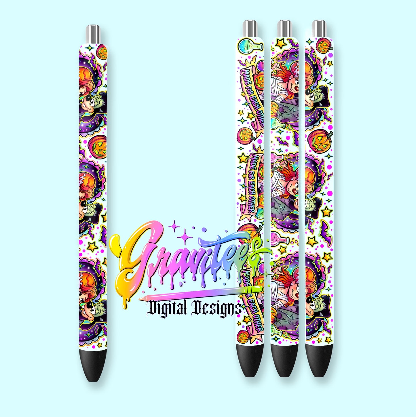 Made For Each Other Pen Wrap Template Design PNG,  for UVDTF or Sublimation Printing PNG