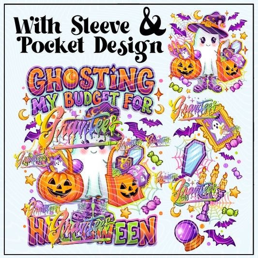 Halloween Shopping With Sleeve & Pocket Design Png for DTF or Shirt Printing, PNG Only!