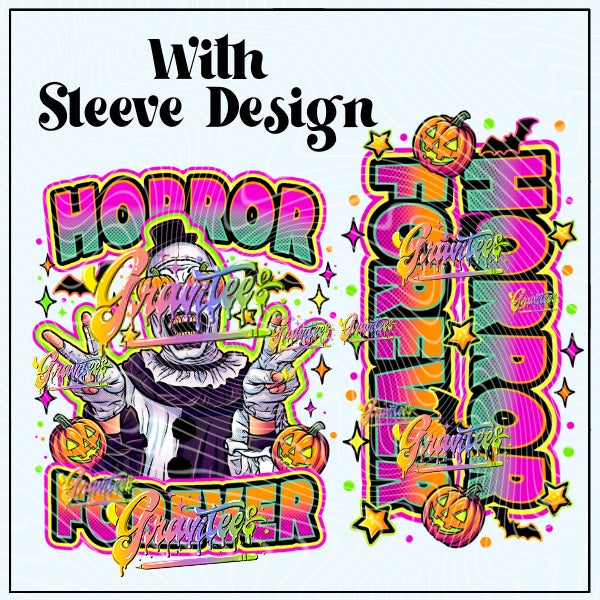 Horror Forever Png with sleeve Design for DTF or Shirt Printing, PNG Only!