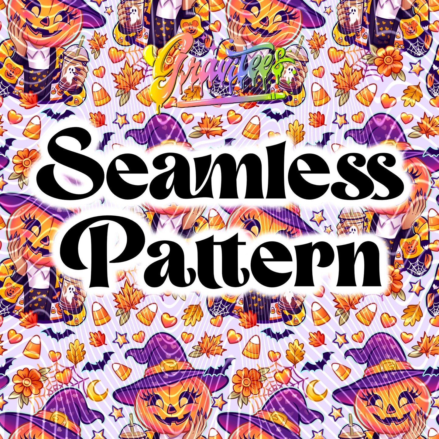 Literally Just A Spooky Girl Seamless Design Png for UVDTF or Sublimation Printing, PNG Only!