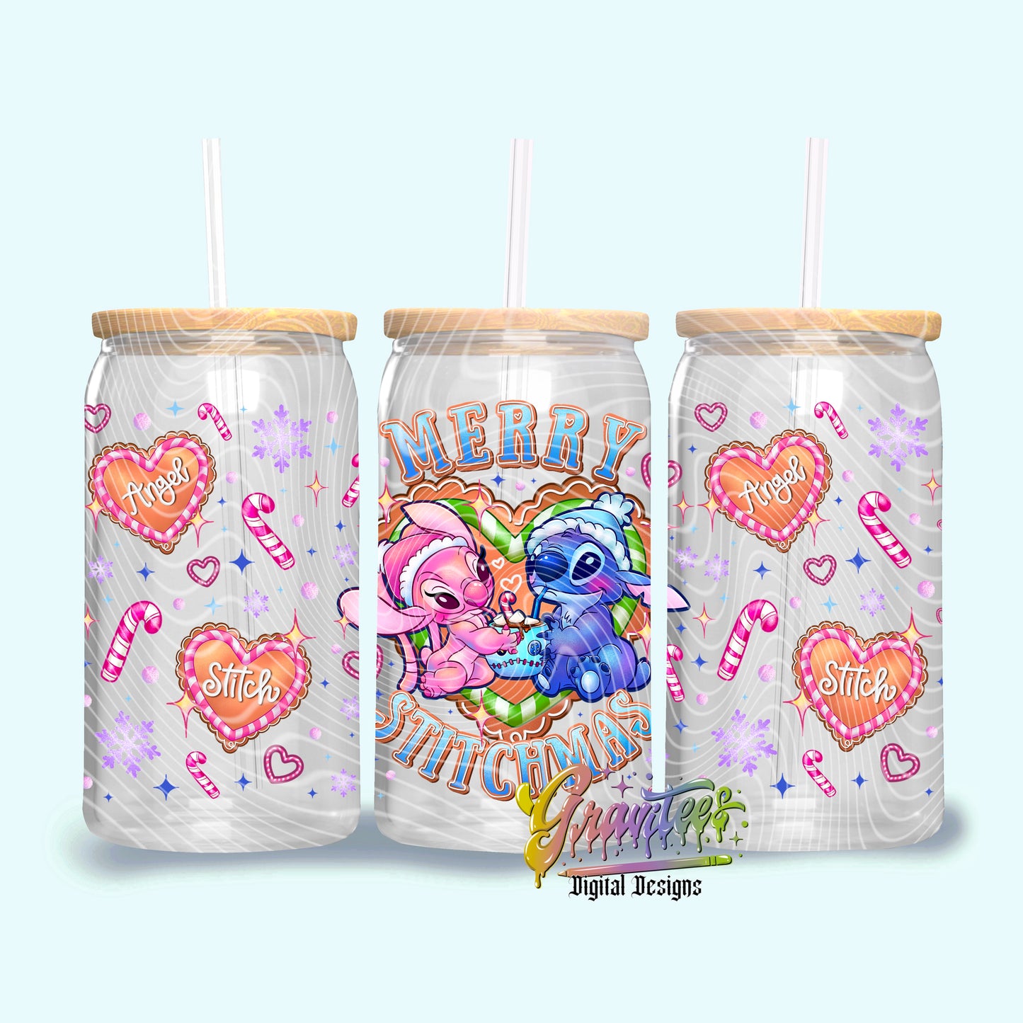 Merry Aliens Christmas 16oz Tumbler Template Design PNG, Christmas Design for UVDTF or Sublimation Printing PNG Only!