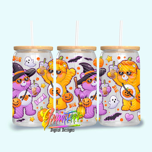 Halloween Carrying 16oz Tumbler Template  Png for UVDTF or Sublimation Printing, PNG Only!
