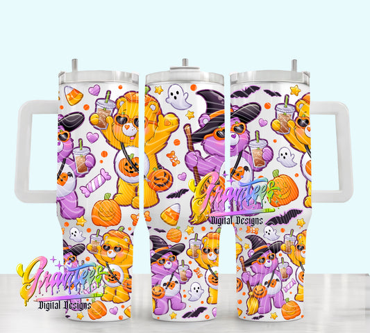 Halloween Carrying 40oz Tumbler Template  Png for UVDTF or Sublimation Printing, PNG Only!