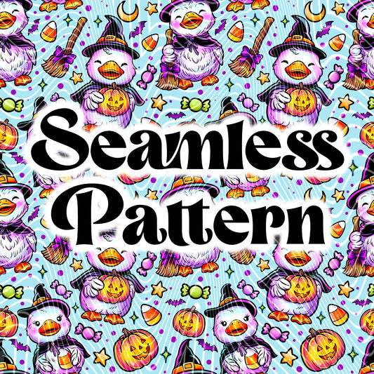 Witch Ducks Seamless Design Png for UVDTF or Sublimation Printing, PNG Only!