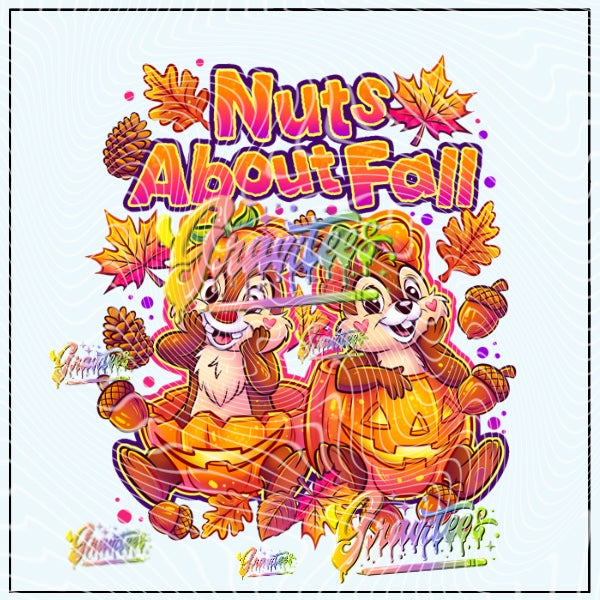 Nuts About Fall Png for DTF or Shirt Printing, PNG Only!