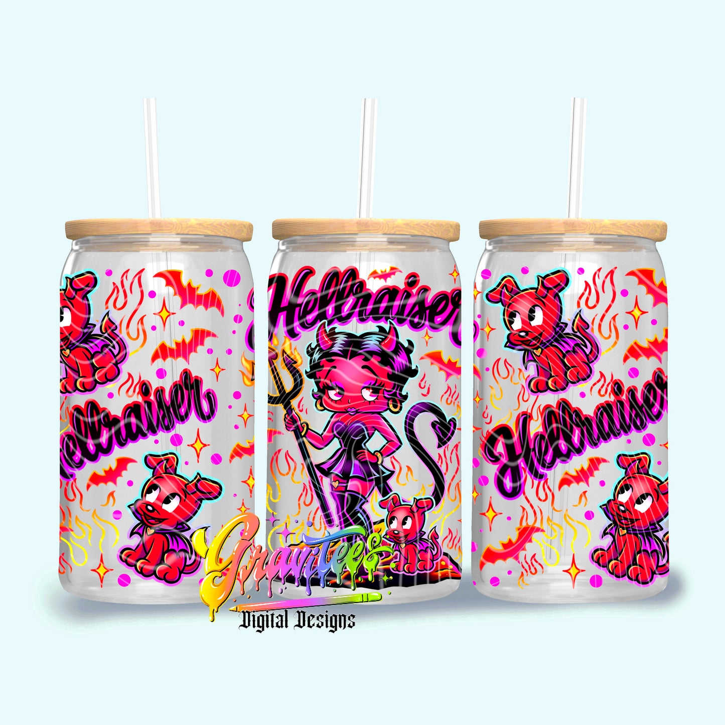 Hellraiser 16oz Tumbler Template  Png for UVDTF or Sublimation Printing, PNG Only!