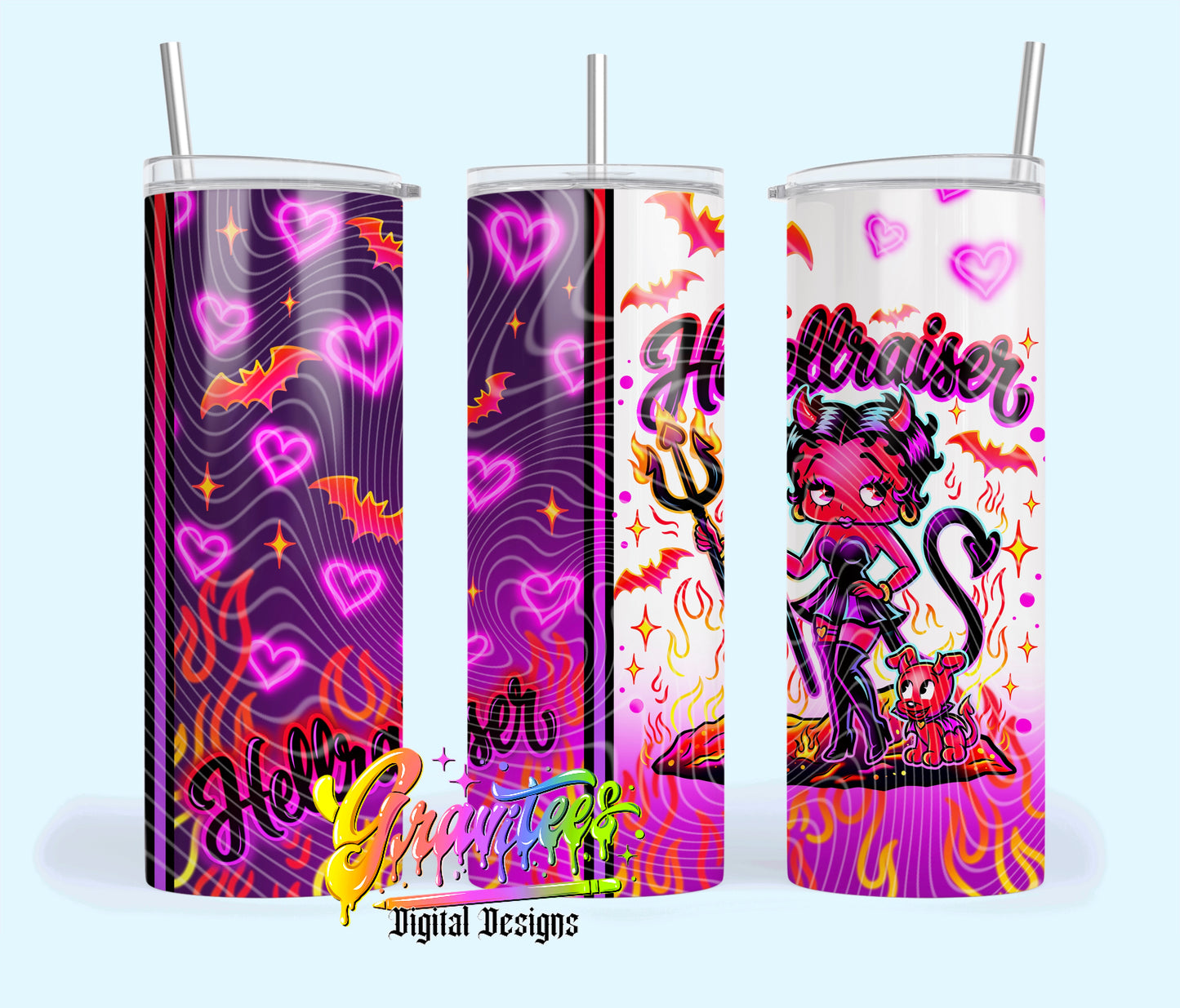 Hellraiser 20oz Tumbler Template  Png for UVDTF or Sublimation Printing, PNG Only!