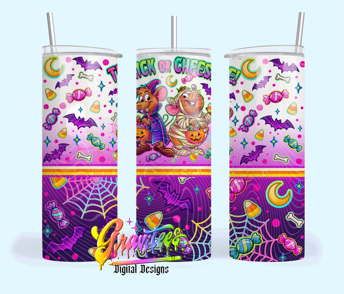 Trick Or Cheese 20oz Tumbler Template  Png for UVDTF or Sublimation Printing, PNG Only!