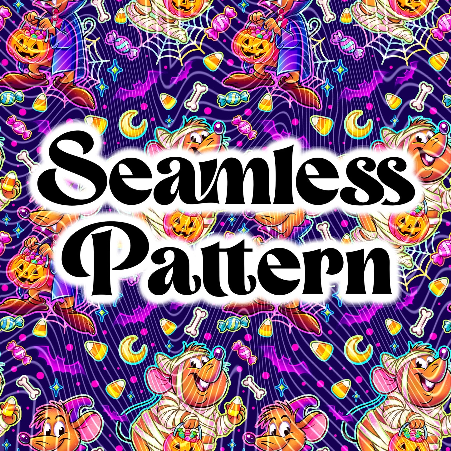 Trick Or Cheese Seamless Design Png for UVDTF or Sublimation Printing, PNG Only!