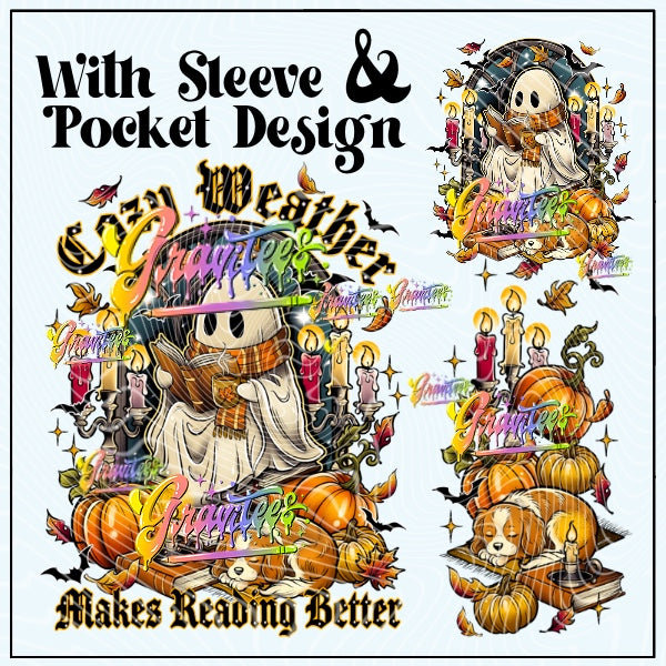 Cozy Books with Sleeve & Pocket Design Png for DTF or Shirt Printing, PNG Only!