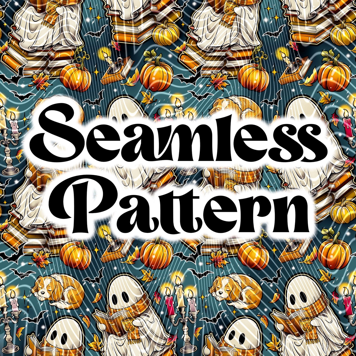 Cozy Books Seamless Design Png for UVDTF or Sublimation Printing, PNG Only!