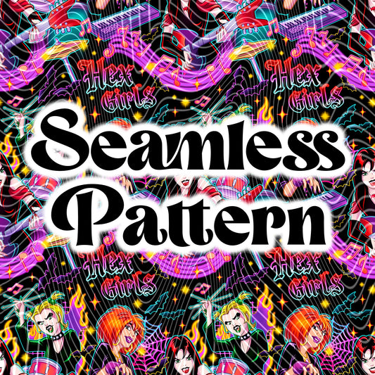 Witch Girls Seamless Design Png for UVDTF or Sublimation Printing, PNG Only!
