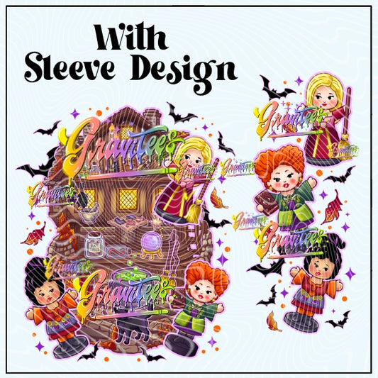 Pocket Witches Png with Sleeve for DTF or Shirt Printing, PNG Only!