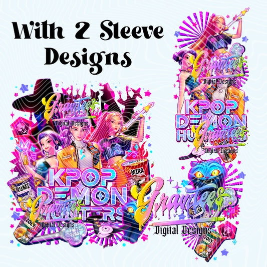 Pop Hunters With Sleeves Design Png for DTF or Shirt Printing, PNG Only!