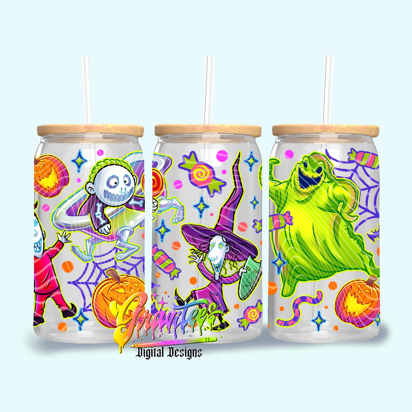 Nightmare Bash 16oz Tumbler Template  Png for UVDTF or Sublimation Printing, PNG Only!