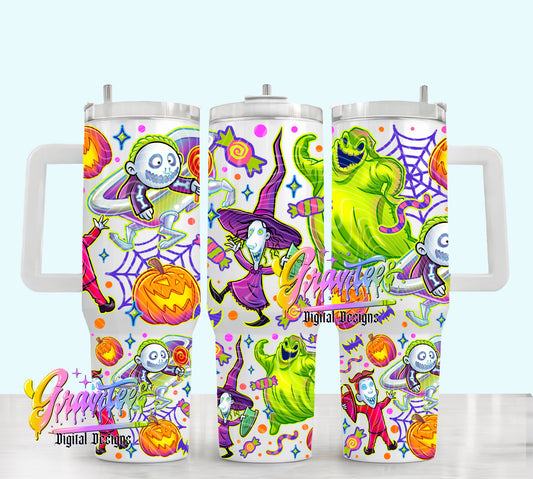 Nightmare Bash 40oz Tumbler Template  Png for UVDTF or Sublimation Printing, PNG Only!